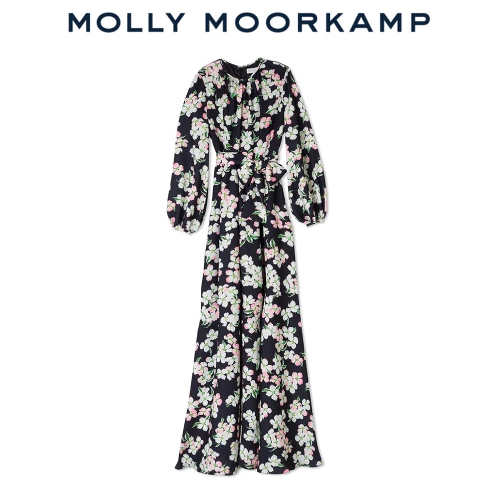 Molly Moorkamp Violette Gown- Riviera Floral, Noir Multi